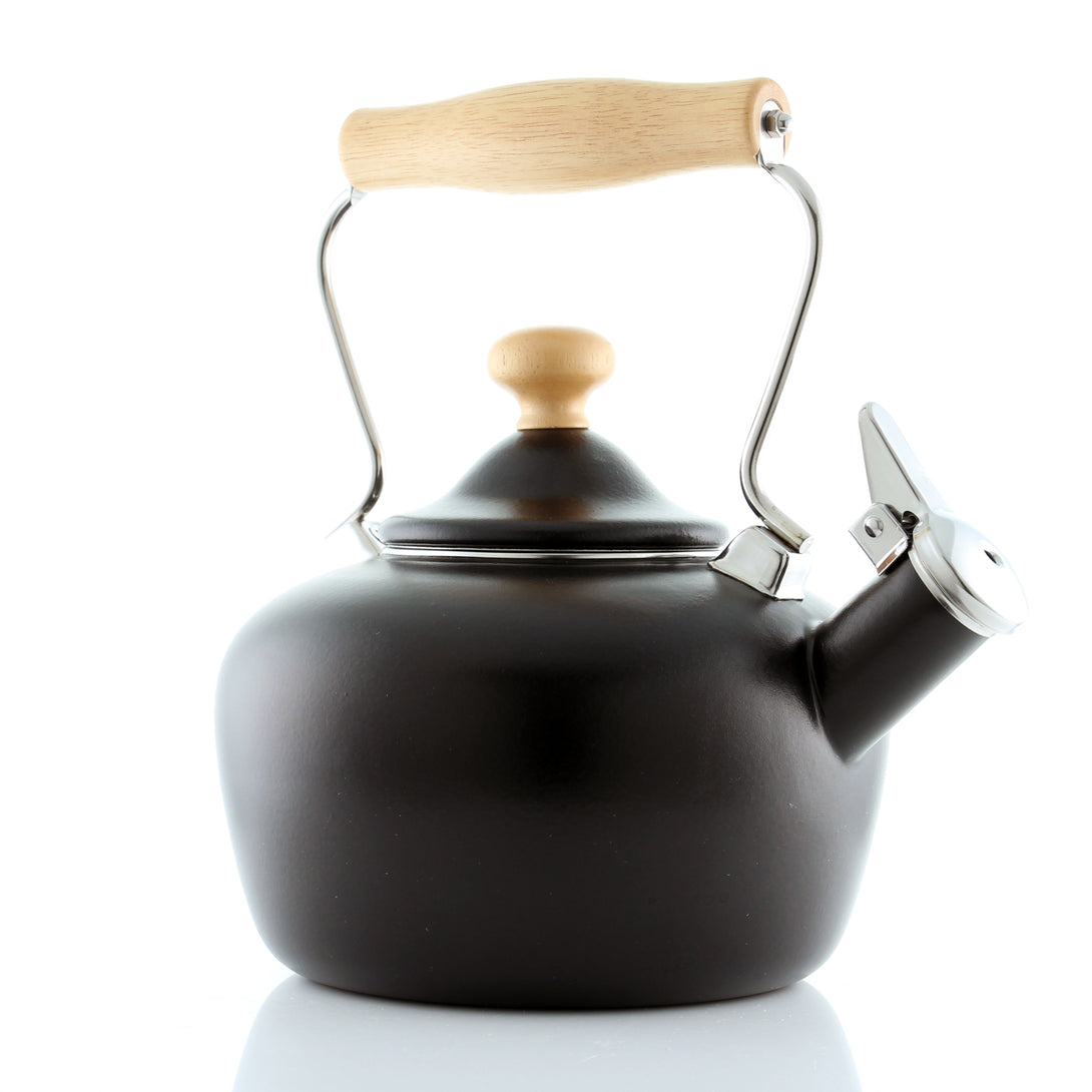 Enamel-on-Steel Carinawood Teakettle 1.8 Quart 