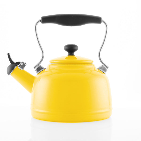 Tetera vintage de edición limitada, color amarillo canario (1,7 qt.) 