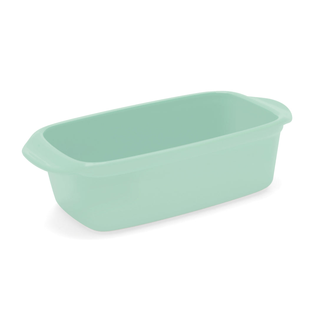 ceramic loaf pan in sage green