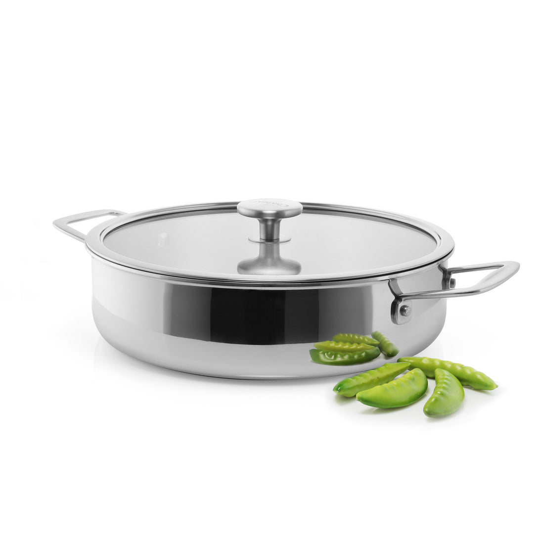 3.clad sauteuse tri-ply polished 5 quart