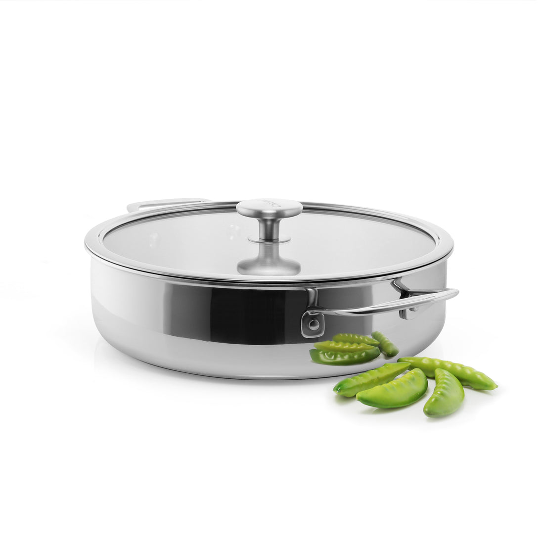 3.clad sauteuse tri-ply polished 5 quart