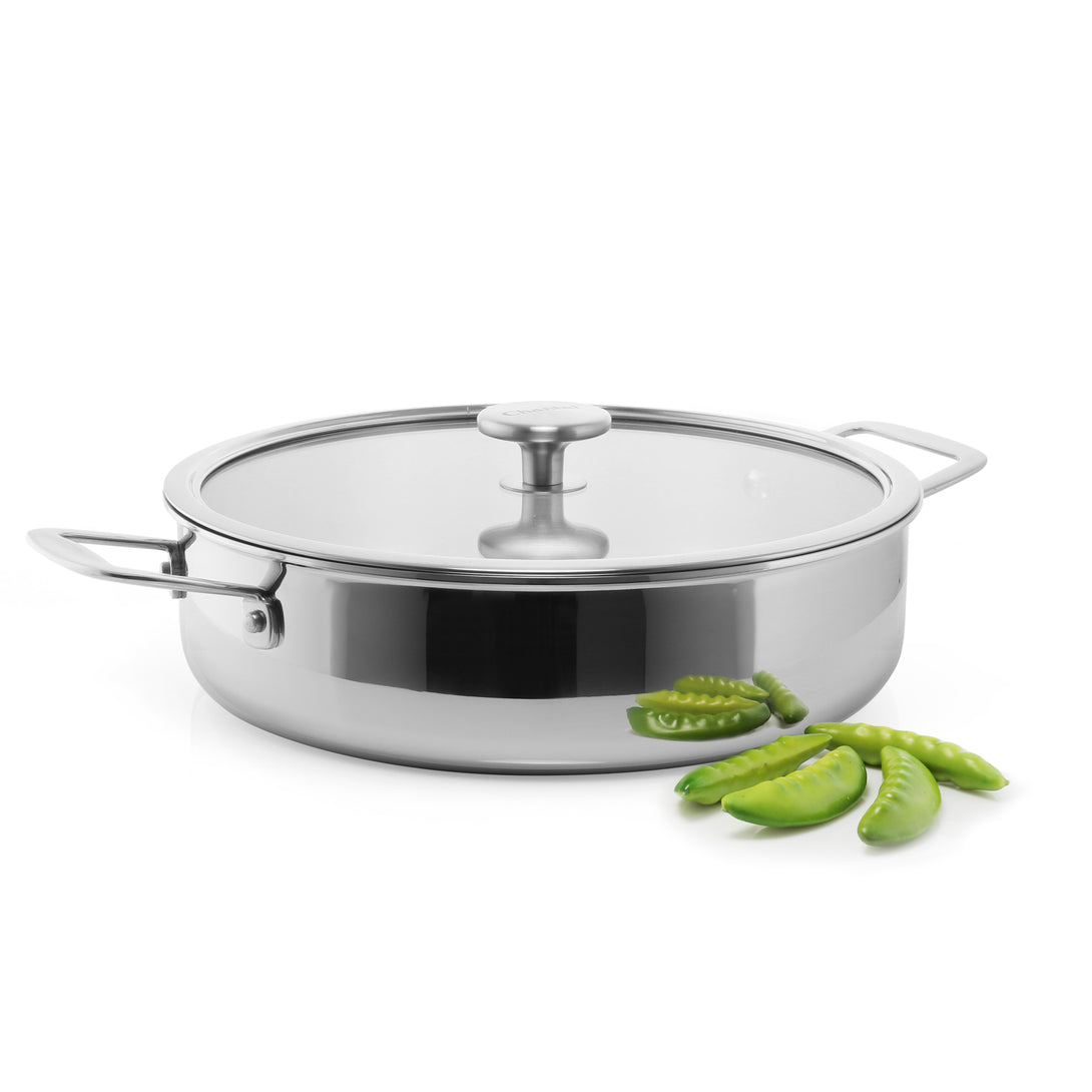 3.clad sauteuse tri-ply polished 5 quart