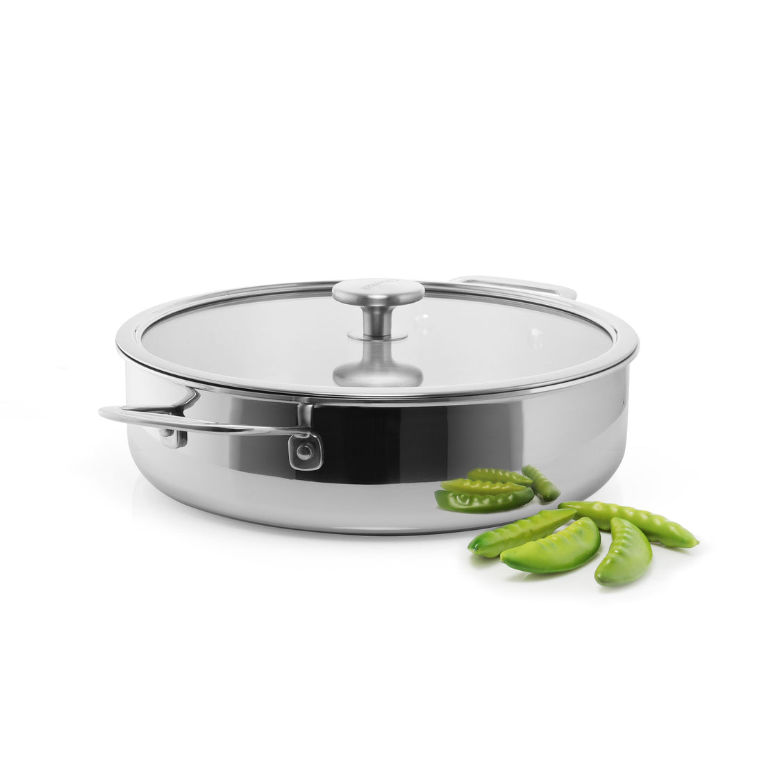 3.clad sauteuse tri-ply polished 5 quart