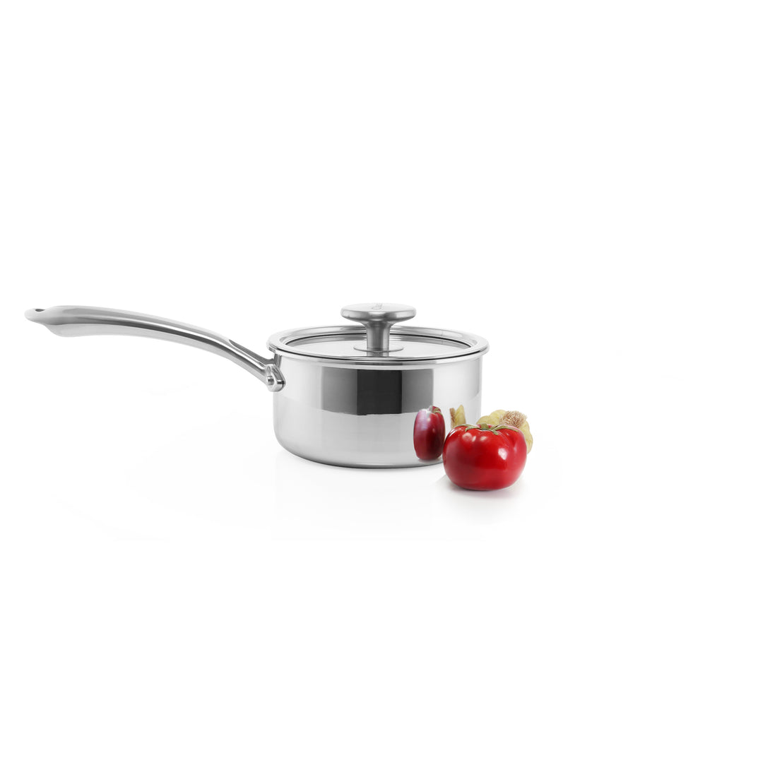 3.clad saucepan tri-ply polished 1 quart