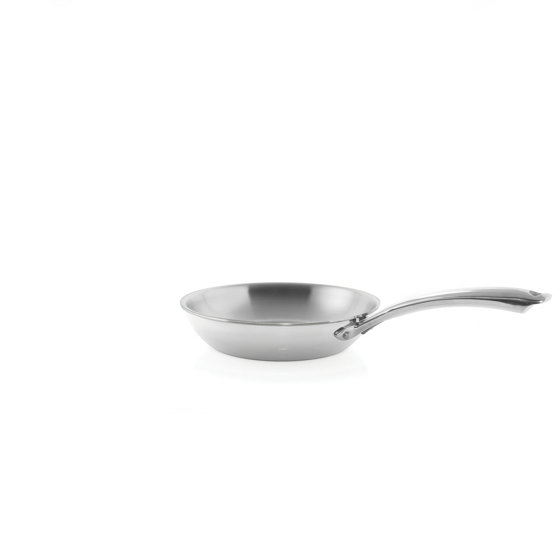 3.clad fry pan tri-ply polished 8 inch