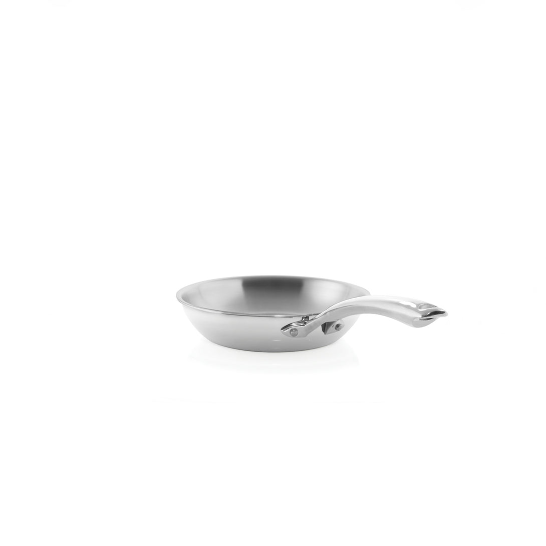 3.clad fry pan tri-ply polished 8 inch