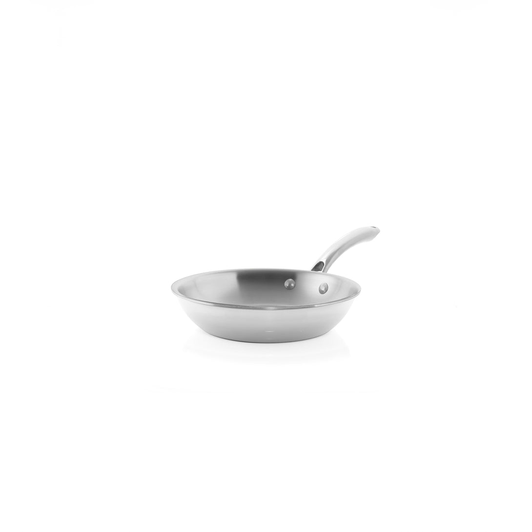 3.clad fry pan tri-ply polished 8 inch