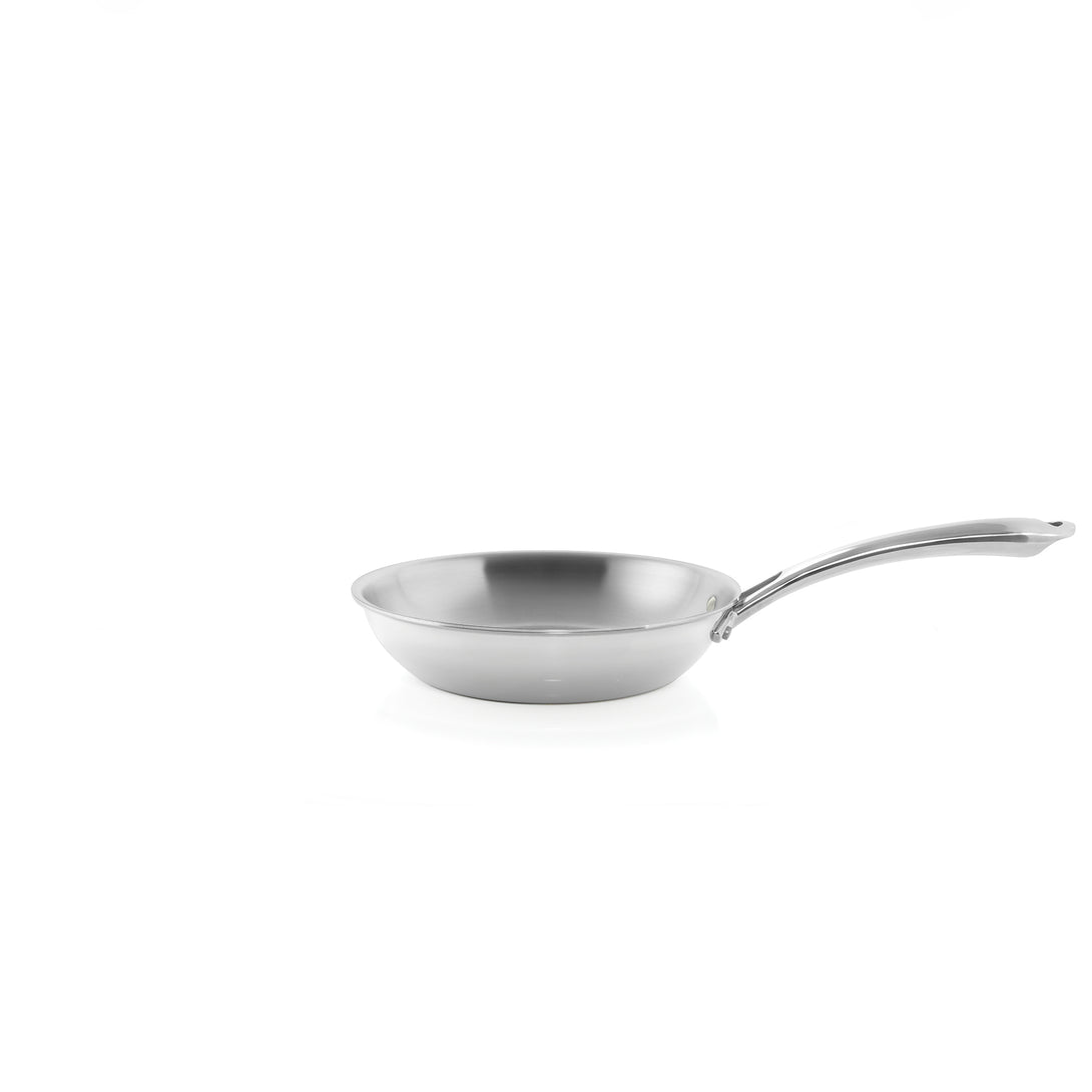 3.clad fry pan tri-ply polished 8 inch