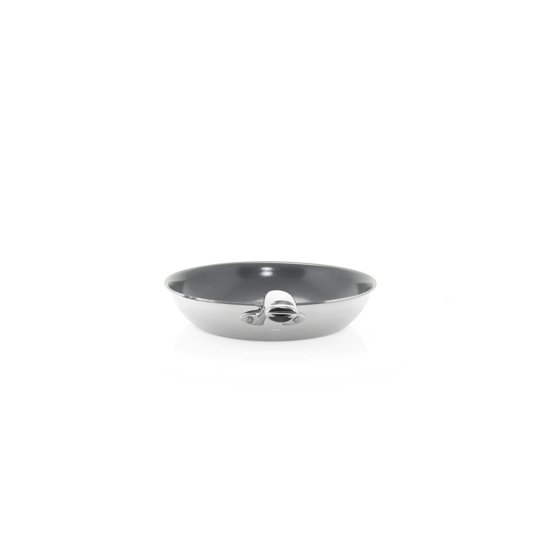 3.clad fry pan tri-ply ceramic coated polished 10 inch