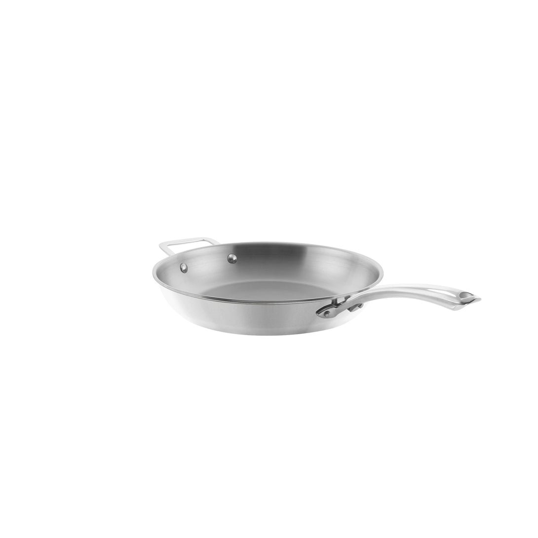 3.clad fry pan tri-ply polished 11 inch