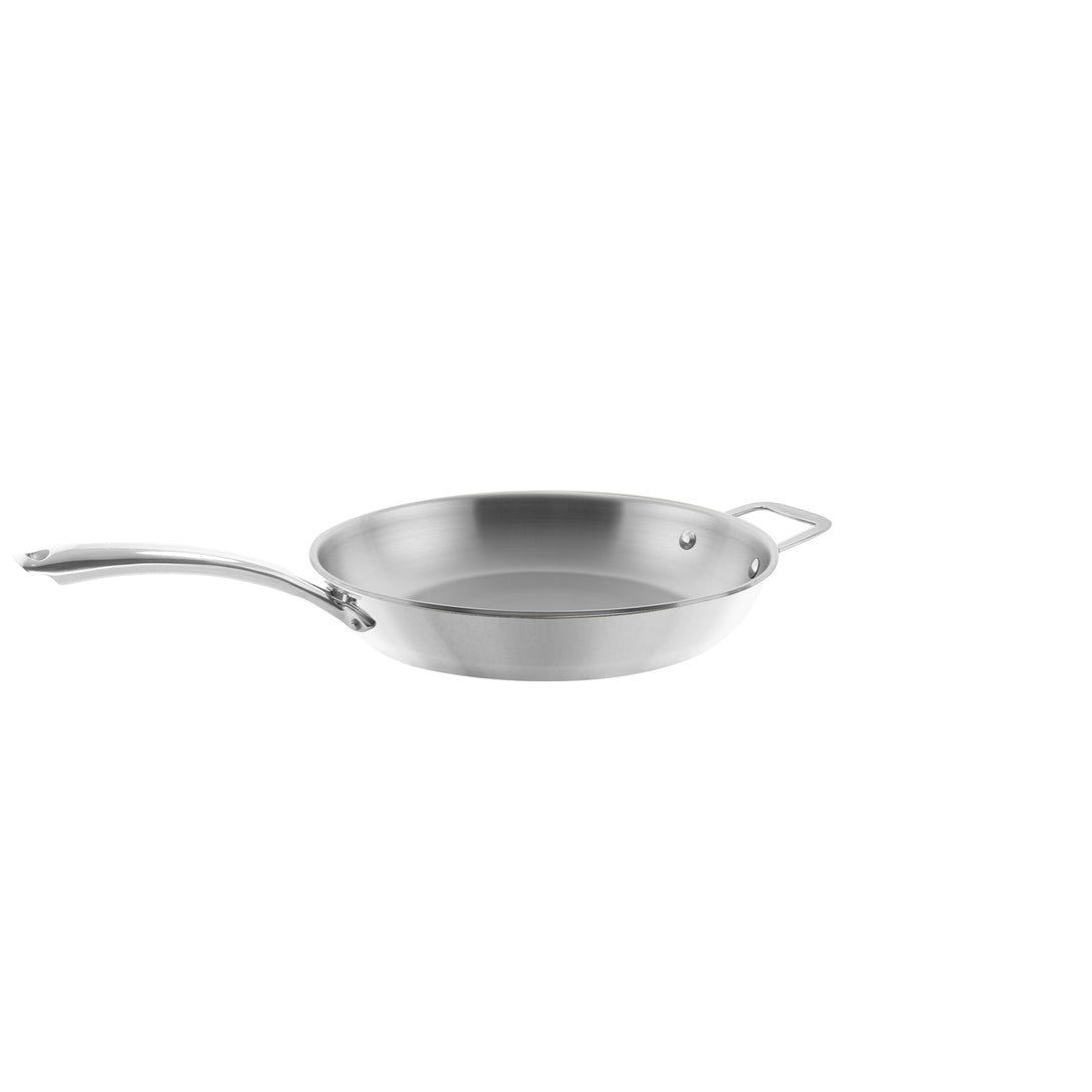 3.clad fry pan tri-ply polished 11 inch