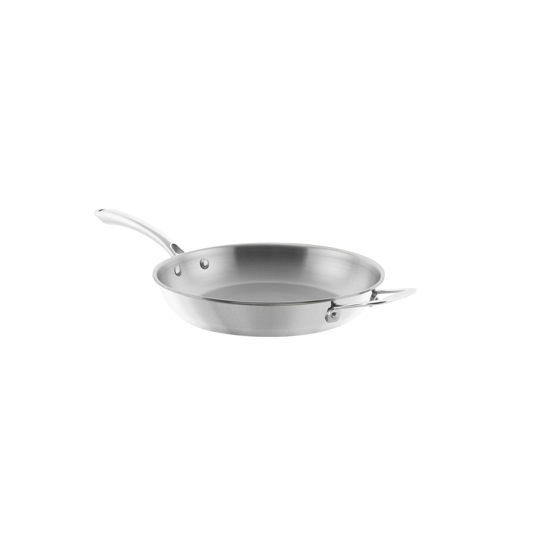 3.clad fry pan tri-ply polished 11 inch